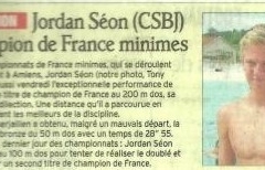 Jordan Seon Champion de France Minimes